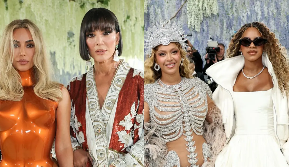 Red carpet Met Gala tidak hanya jadi panggung bagi pasangan selebriti, juga ibu dan anak. Seperti Beyonce-Blue Ivy, Kate Moss-Lilly Moss, hingga Kris Jenner-Kim Kardashian [Photo by Jamie McCarthy / GETTY IMAGES NORTH AMERICA / Getty Images via AFP dan @kimkardashian]