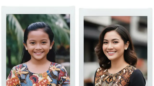 Ilustrasi Foto Polaroid Masa Kecil dan Masa Dewasa