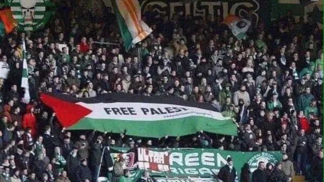 Suporter Celtic Kibarkan Bendera Palestina