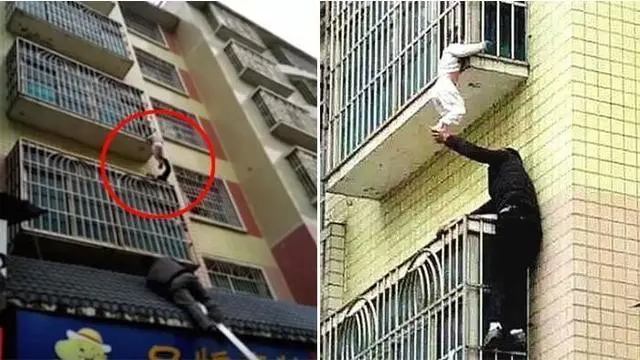 Aksi Tiga Pria Menyelamatkan Bayi yang Tersangkut di Balkon