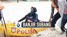 Musibah banjir dialami warga Pamanukan Subang Jawa Barat hari Senin (8/2). Mereka terpaksa mengungsi di tempat darurat di bawah jembatan layang.