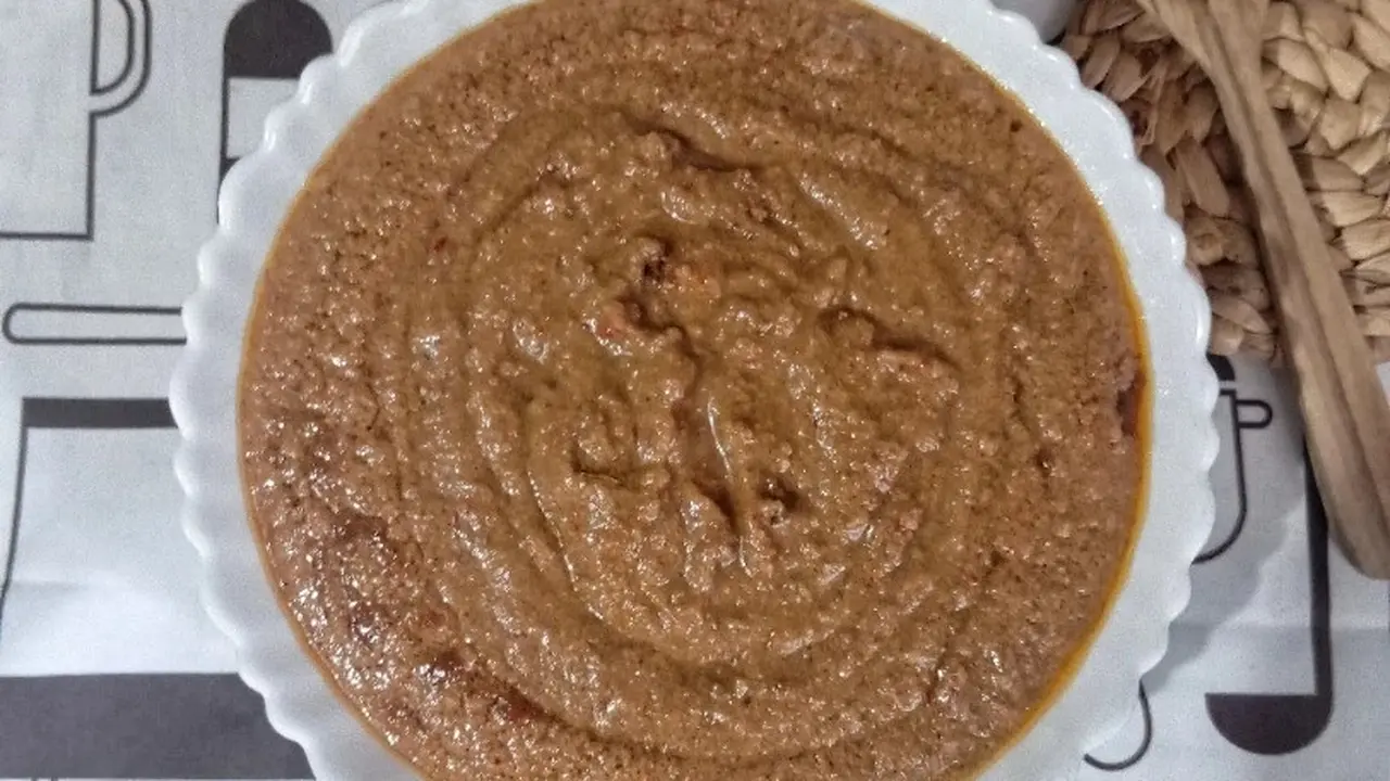 Resep sambal kacang sate kambing. (dok. Cookpad @Dhapu_Dewi)