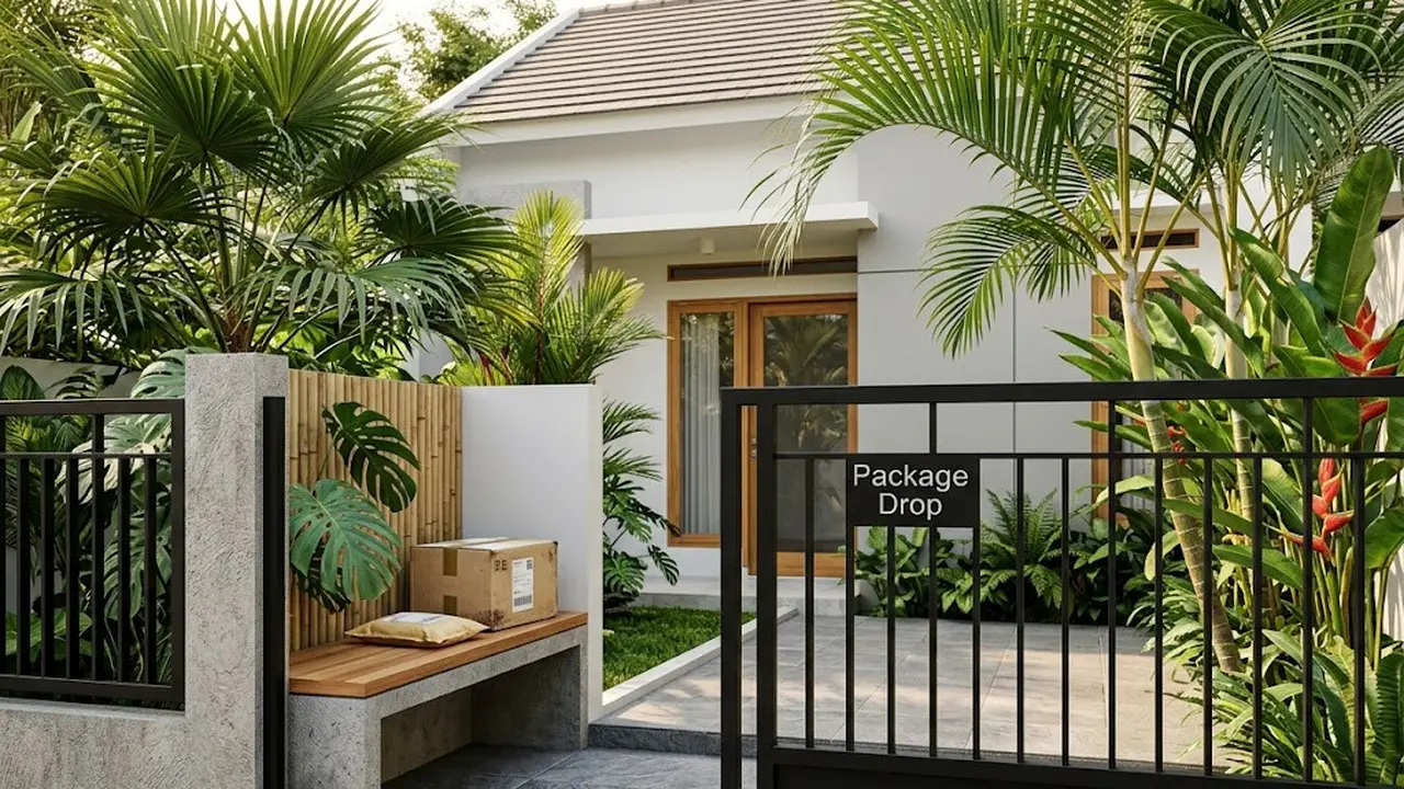 Inspirasi Pagar Rumah dengan Tempat Paket Khusus Kurir yang Praktis