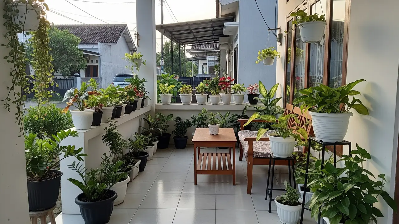 Cara Membuat Teras Rumah Lebih Sejuk dengan Kebun Pot Minimalis