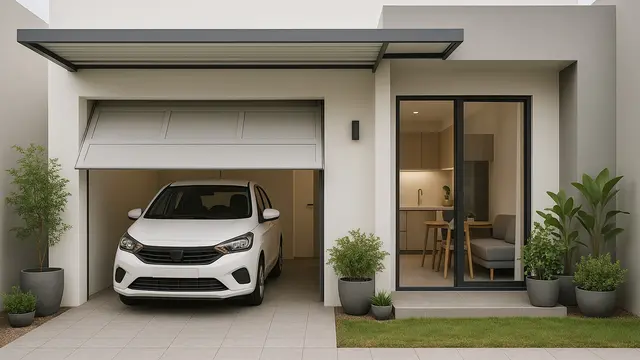 Desain Rumah Type 21 dengan Garasi (Foto: ChatGPT)