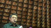 Presiden SBY membantah telah menerima aliran dana dari Australia terkait percetakan 550 juta lembar uang pecahan Rp 100.000 seperti yang diungkapkan situs WikiLeaks, Bogor, Kamis (31/7/14). (ANTARA FOTO/Andika Wahyu)