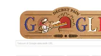Tampilan Google Doodle peringati peraturan pemerintah Perancis (sumber : google.com)