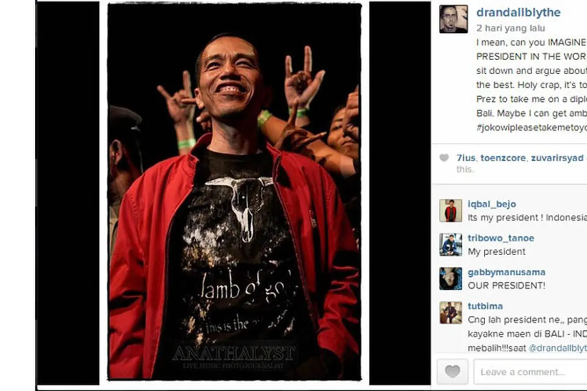 Melalui Instagram Randy Blythe Minta Jokowi Mengundangnya ke Bali