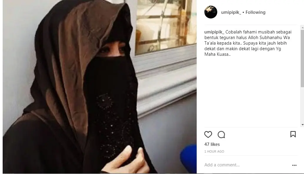 Umi Pipik anggap gosip yang beredar adalah cobaan  (Foto: Instagram)