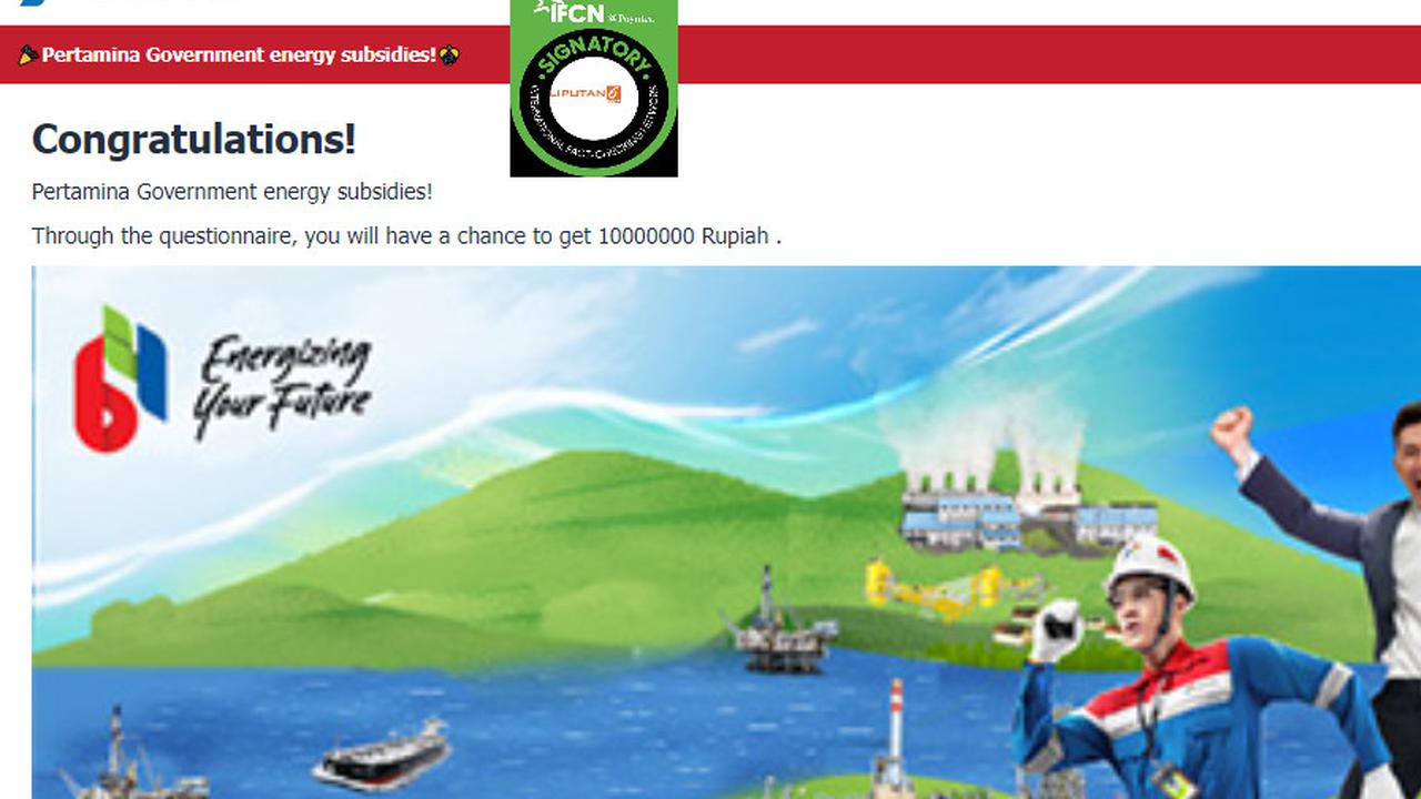 Tangkapan layar klaim Pertamina bagikan subsidi energi sebesar Rp 10 juta