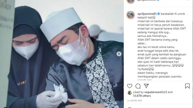 April Jasmine beri semangat dan doa buat Ustaz Solmed yang seang berduka d hari ulang tahunnya