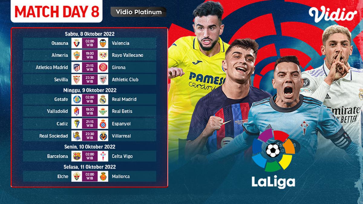 Jadwal La Liga Spanyol 2022/23 Akhir Pekan Ini 8 sampai 11 Oktober Live
