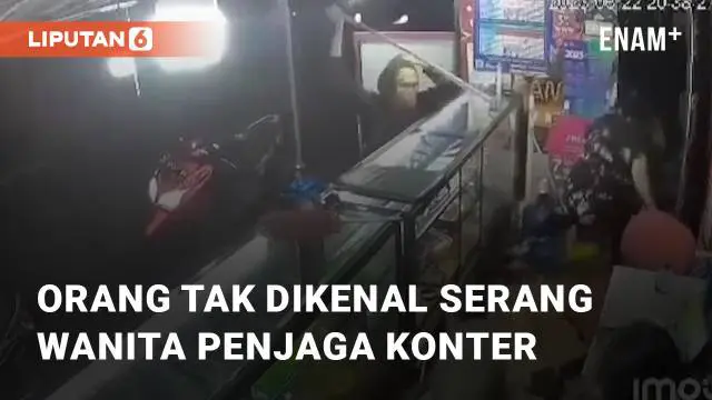 VIDEO: Orang Tak DIkenal Tiba-tiba Serang Wanita Penjaga Konter Pulsa di Parepare