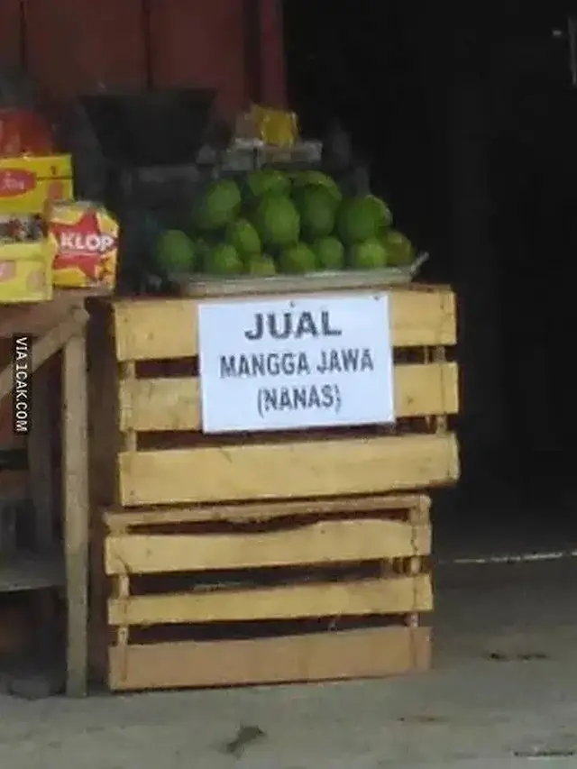 6 Tulisan Nyeleneh di Lapak Penjual Mangga Ini Bikin Geleng Kepala