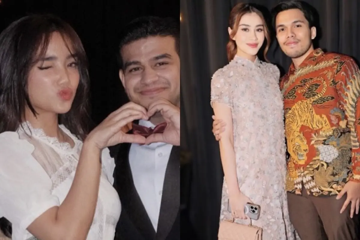 Gaya Fuji An  dan Aaliyah Massaid di Acara Ngunduh Mantu Kakak Fadil Jaidi