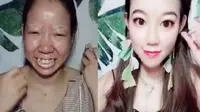 transformasi makeup yang jadi viral (foto: facebook 9gag)