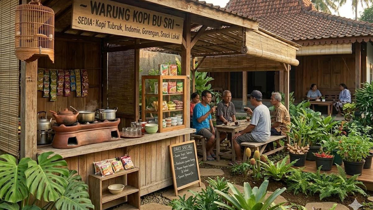 8 Inspirasi Warung Mini dengan Tempat Duduk Semen Ala Kampung: Desain Estetik, Unik, dan Hemat Biaya