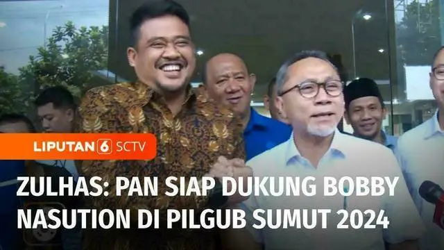 Ketua Umum PAN, Zulkifli Hasan menyatakan partainya siap mendukung Wali Kota Medan, Bobby Nasution untuk maju dalam pemilihan Gubernur Sumatra Utara 2024 mendatang.