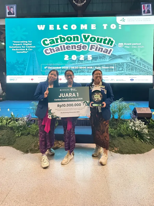 Mahasiswa Universitas Prasetiya Mulya berhasil meraih Juara Pertama dalam Carbon Youth Challenge (CYC) 2025. (Dok Prasetiya Mulya)
