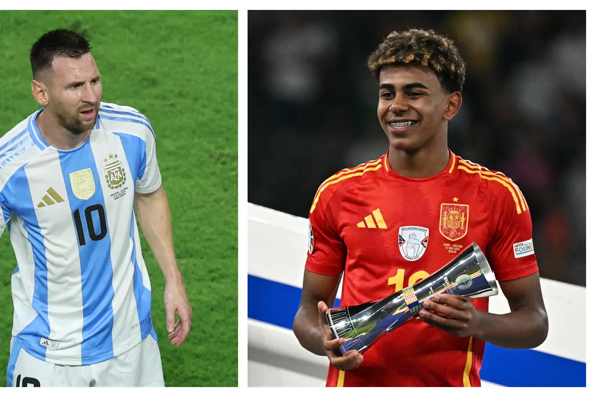 Lionel Messi dan Lamine Yamal