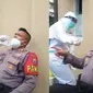 Joget Sembari Melakukan Tes Swab, Aksi Kocak Polisi Ini Jadi Viral. (Sumber: TikTok/saimswsb)