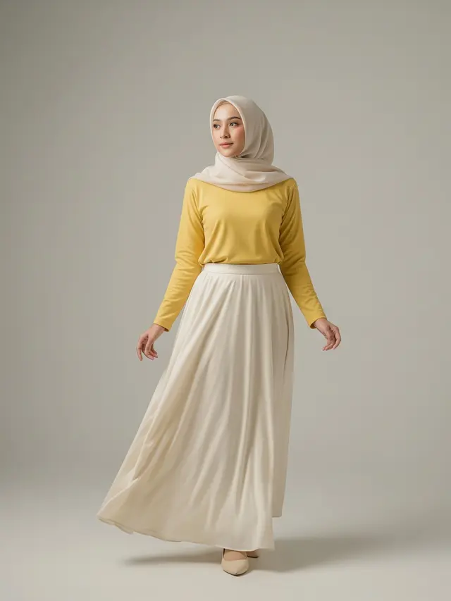 Jilbab Warna Krem