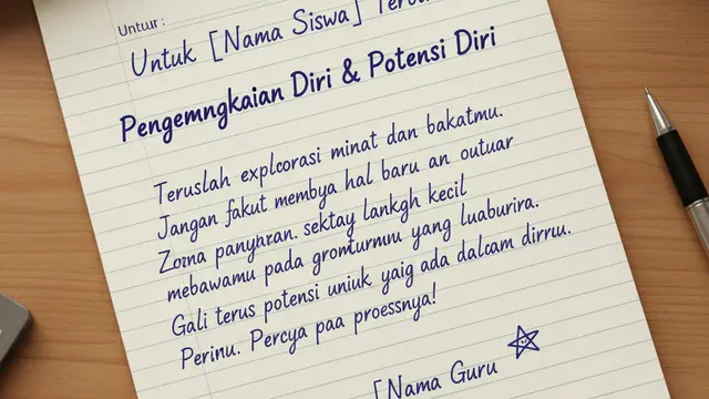 Contoh Catatan Wali Kelas Semester Ganjil SMP