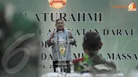 Ketua Forum Pemred, Nurjaman Mochtar yang juga sekaligus Pemred SCTV dan Indosiar memberikan sambutan baiknya atas niatan kerjasama TNI AD dengan media (Liputan6.com/ Danu Baharuddin)