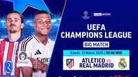 Dapatkan link siaran langsung big match Liga Champions: Atlético Madrid vs Real Madrid di Vidio. Jangan sampai lewatkan big match di babak round of 16 dari ajang Liga Champions pekan ini hanya di Vidio. (sum. doc. vidio.com)