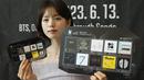 <p>Seorang model memperlihatkan selembar prangko menandai peringatan 10 tahun debut band K-Pop BTS di sebuah kantor pos di Seoul, Korea Selatan, Senin (12/6/2023). Kantor pos mulai menjual prangko tersebut pada Selasa (13/6). (AP Photo/Ahn Young-joon)</p>