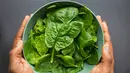 Bayam, kangkung, dan sayuran salad lainnya mendapatkan warnanya dari klorofil yang dikenal karena sifat antioksidannya. Beberapa penelitian telah menunjukkan bahwa mengonsumsi klorofil meningkatkan prekursor kolagen di kulit. (FOTO: Unsplash.com/louis hansel).
