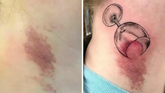Potret Kreasi Tato Untuk Samarkan Tanda Lahir, Hasilnya Bikin Kagum. (Sumber: Boredpanda)
