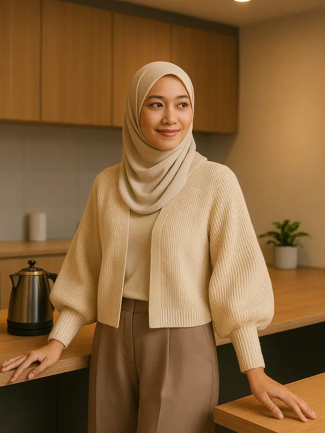 Outer Wanita Lengan Balon Elegan