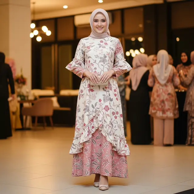 Model Gamis Batik untuk Arisan Wanita
