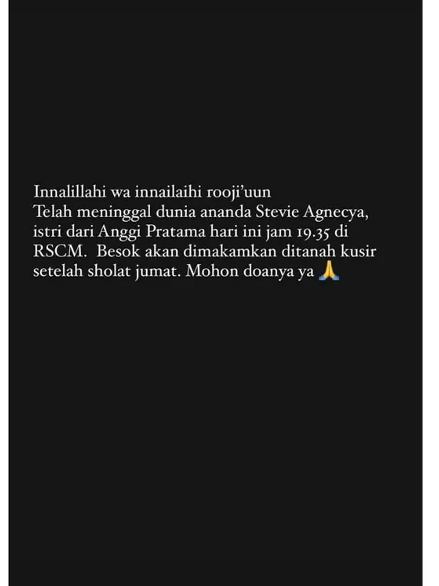 Stevie Agnecya Meninggal Dunia, Ini 8 Ucapan Duka Artis yang Sempat Tak Percaya