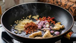 Ilustrasi Menumis Bumbu (AI)