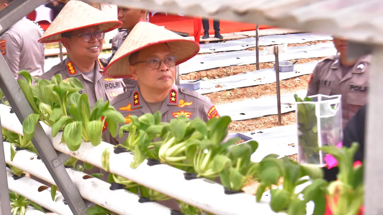 Kapolda Lampung, Irjen Pol. Helmy Santika bersama Bhayangkari resmi meluncurkan Program Pekarangan Pangan Lestari (P2L) di Sekolah Polisi Negara (SPN) mapolda setempat. Foto: (Istimewa).