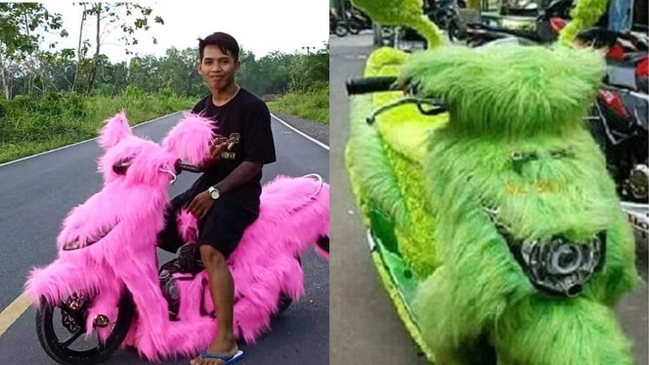 6 Potret Motor Berbulu Ini Jadi Pusat Perhatian di Jalan Raya, Nyentrik
