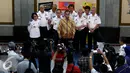 Menteri Perhubungan Budi Karya Sumadi memberikan keterangan pers usai acara Deklarasi Anti Pungli di Kementerian Perhubungan, Jakarta, Kamis (22/12). Dalam keterangannya Menhub sempat menyinggung masalah klakson telolet. (Liputan6.com/JohanTallo)