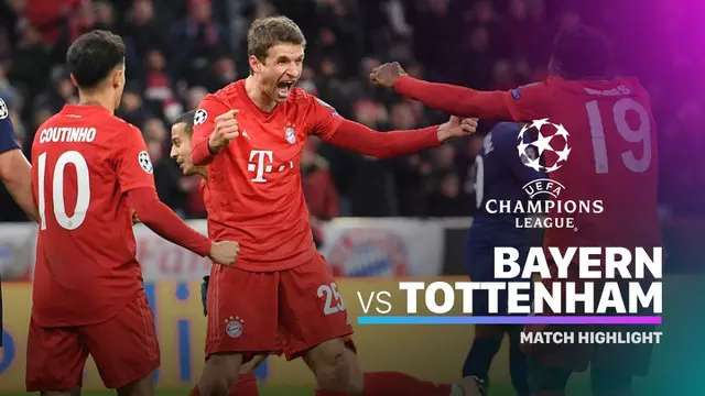 Berita video liga champions antara Bayern Munich vs Tottenham Hotspur yang berakhir dengan skor 3-1.