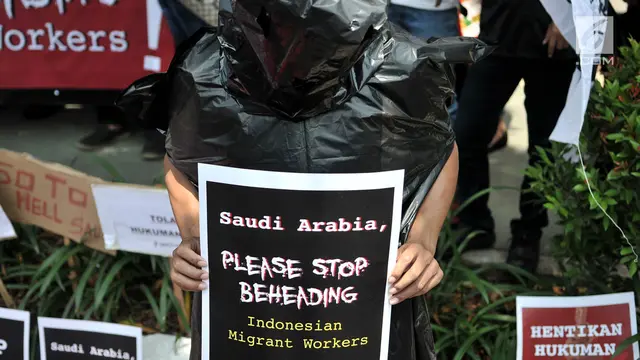 Aksi di Kedubes Arab Saudi Protes Eksekusi Mati Misrin