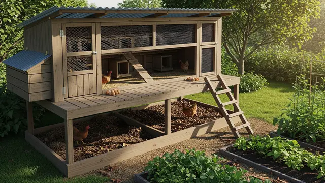 Desain Kandang Ayam Dekat Kebun Biar Kotorannya Bisa jadi Pupuk Langsung/Gemini AI