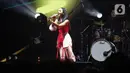 Lyodra saat tampil digelaran We The Fest 2022 hari pertama di GBK Sports Complex Jakarta, Jumat (23/9/2022). Sejumlah lagu dibawakan oleh penyanyi jebolan Indonesian Idol itu tampil di This Stage is Banana We The Fest 2022, salah satunya Easy On Me dari Adele. (Liputan6.com/Helmi Fithriansyah)