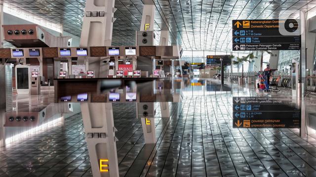 Penampakan Bandara Soetta Saat Penghentian Sementara Operasional