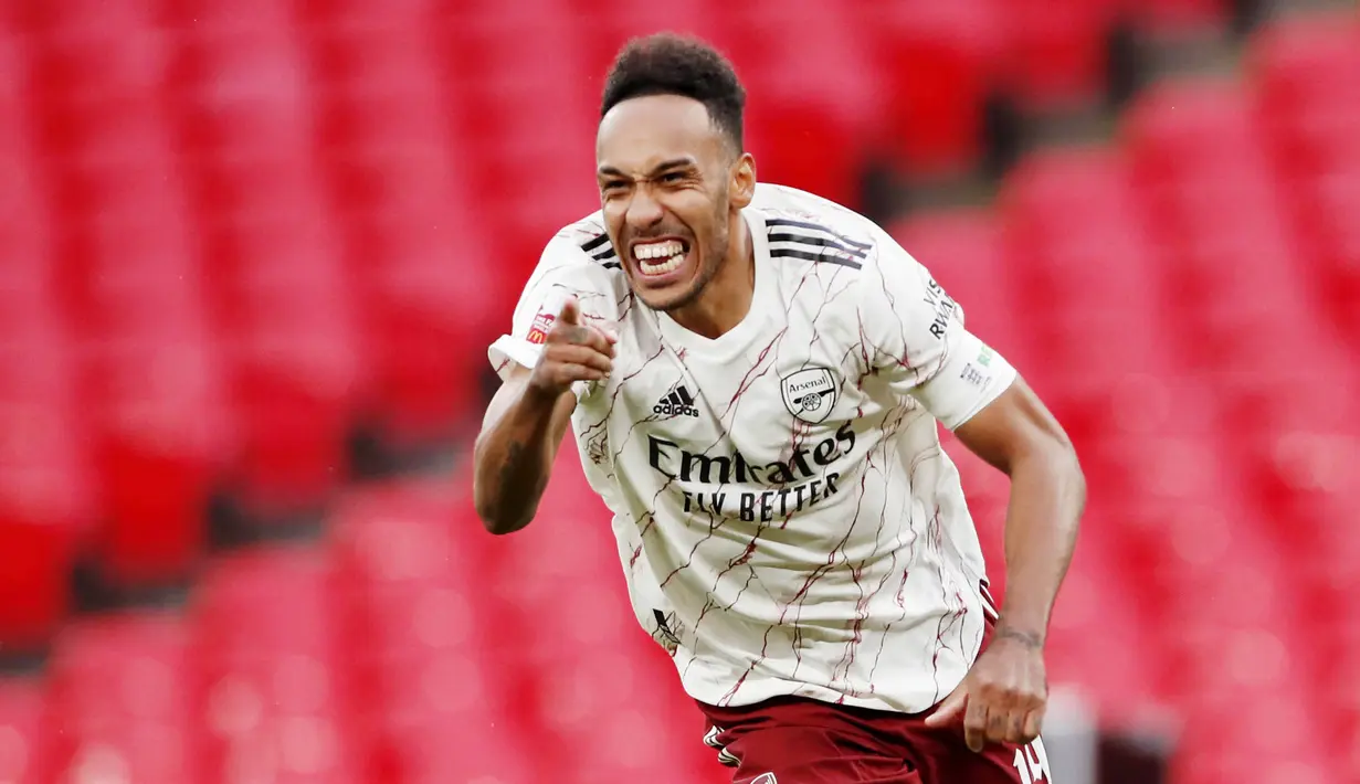 3 - Pierre-Emerick Aubameyang (Arsenal) - Kecepatan: 96 dan Akselerasi: 94. (Andrew Couldridge/Pool via AP)
