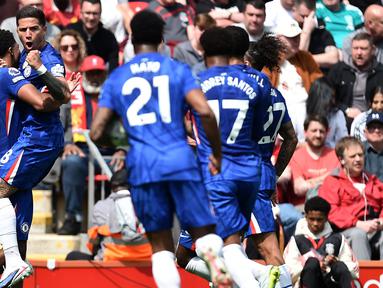 Liverpool gagal memetik poin penuh saat menjamu Chelsea dalam laga lanjutan Liga Inggris 2025/2026, Sabtu (09/05/2026) waktu setempat. (AFP/Peter Powell)