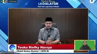 Wakil Ketua Komisi I DPR RI, Teuku Riefky Harsya dalam Webinar yang bertajuk “Ngobrol Bareng Legislator: Hati-hati Jaga Data Pribadi” yang disiarkan secara virtual pada Rabu, 27 Maret 2024.