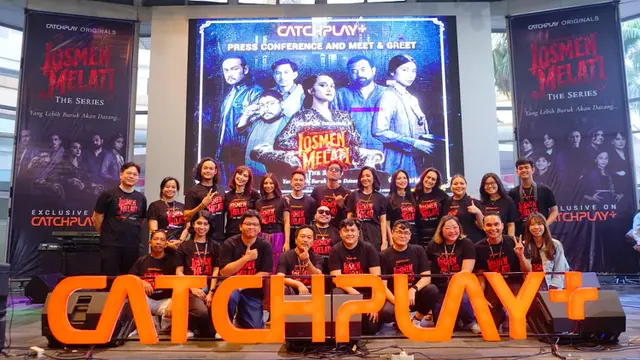 Dwi Sasono menghadiri konferensi pers Losmen Melati The Series di Gandaria City Jakarta Selatan, Rabu (16/8/2023).