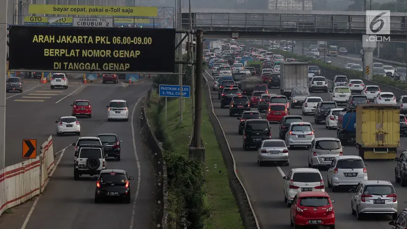 Ilustrasi aturan Ganjil Genap di tol.