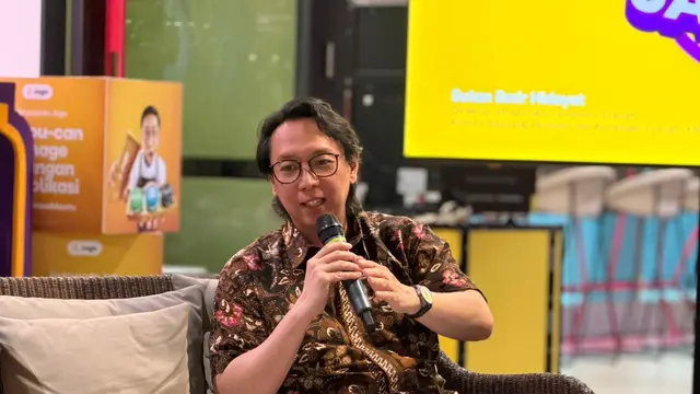 Head of Sharia Business PT Bank Jago Tbk, Waasi Sumintardja dalam Forum Jurnalis Jago, di Kantor Pusat Bank Jago, di Jakarta. (Liputan6.com/Tira)